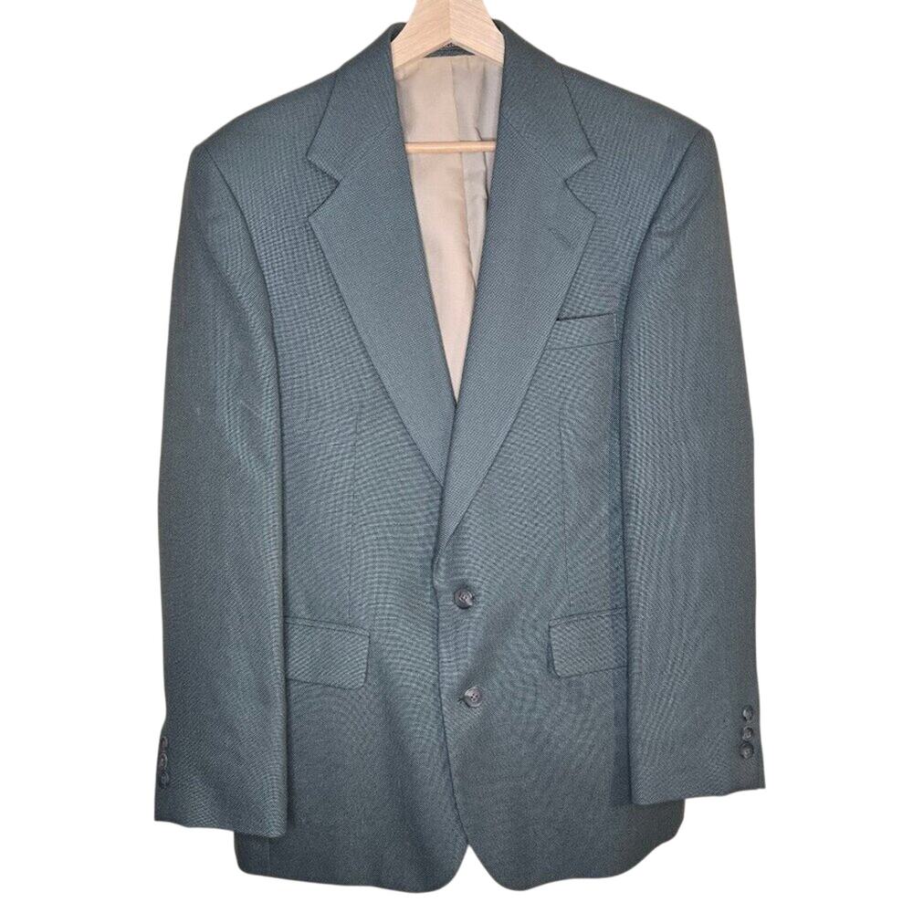 Haggar Gentleman's Fit 40R Sage Green Blazer Sport Coat [0135]